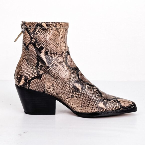 Dolce Vita Women Shanta Vegan Snake Print Pointy Toe Fashion Ankle Boots sz 7.5 - Picture 4 of 7